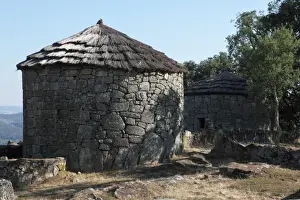 Minho Prints: Reconstructed round houses in the Celtic hill settlement dating to the Iron Age at Citania de Briteiros