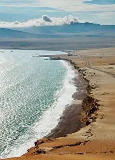 Peru Prints: Red Beach, elevated view, Paracas National Reserve, Ica Region, Peru, South America