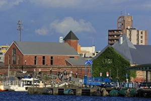 Red Brick Prints: Red Brick Warehouse District, Hakodate City, Hokkaido Prefecture, Japan, Asia