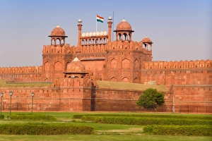 Hedge Prints: Red Fort, UNESCO World Heritage Site, Delhi, India, Asia