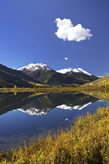 Ouray Prints: Red Mountain reflected in Crystal Lake