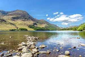 Chill Prints: Red Pike and High Stile rising above Buttermere lake in the Lake District, Cumbria, UK