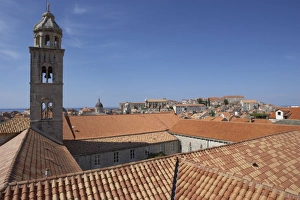 Franciscan Prints: Red roof on The Franciscan monastery, wiew from the city walls, Dubrovnik, Croatia