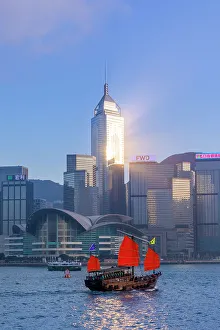 Kowloon Prints: A Red Sail Junk in Hong Kong Harbour