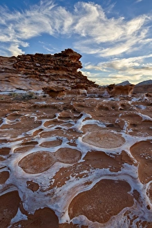 Red Sandstone Prints: Red sandstone covered with salt
