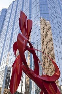 Oklahoma Prints: Red sculpture, Leadership Square, Oklahoma City, Oklahoma, United States of America