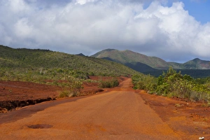 Dirt Track Prints: Red soil on the south coast of Grande Terre