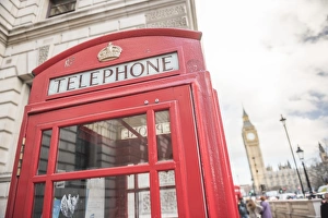 Telephone Box Prints: Red Telephone Box and Big Ben (Elizabeth Tower), Houses of Parliament, Westminster