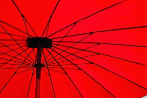 Vientiane Prints: Red umbrella close up, Vientiane, Laos, Indochina, Southeast Asia, Asia