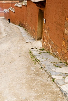The red walls of Xiahe monastery, Xiahe, Gansu, China, Asia