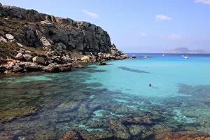 Sicily Prints: Reef and sea, Cala Rossa, Favignana Island, Trapani, Sicily, Italy, Mediterranean, Europe
