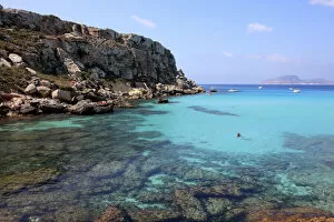 Images Dated 3rd September 2009: Reef and sea, Cala Rossa, Favignana Island, Trapani, Sicily, Italy, Mediterranean, Europe