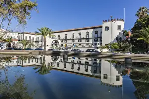 Fortaleza Prints: Reflected view of the Palacio de Sao Lourenco in the heart of the city of Funchal