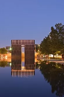 Images Dated 27th June 2008: Reflecting Pool and The Gates of Time at the Oklahoma City National Memorial