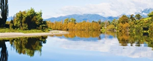 Golden Bay Prints: Reflection of autumn trees on the Takaka River