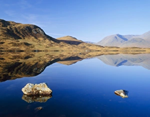 Black Mount Prints: Reflection in calm loch