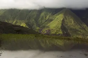 Luzon Prints: Reflection of cloud and mountains in rice terrace along hiking trail