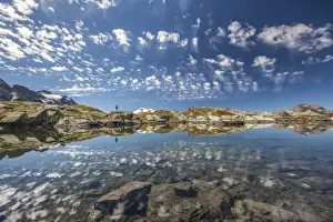 Mountain Lakes Prints: The reflection of the Engadine sky in the the magic of the crystal-clear mountain lakes