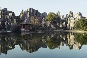 Images Dated 14th February 2009: Reflection of karst scenery at Shilin Stone Forest, UNESCO World Heritage Site