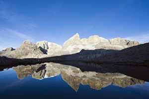 Reflection of mountains in Laguna de la Plaza, El Cocuy National Park, Colombia