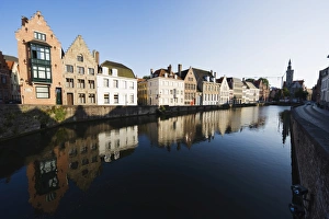 Flanders Prints: Reflection of old houses in a canal, Old Town, UNESCO World Heritage Site