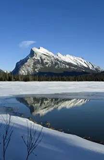 Vermilion Lakes Prints: Reflection of Rocky Mountains in Vermilion Lakes in Banff National Park
