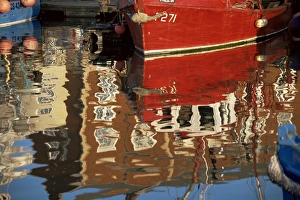 Portsmouth Prints: Reflection in water, Camber Docks, Old Portsmouth, Hampshire, England, United Kingdom