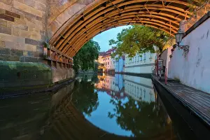 Bohemia Prints: Reflections in Devil's Channel (Certovka) under Charles Bridge