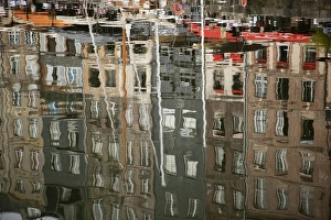 Honfleur Prints: Reflections in inner harbour, Honfleur, Normandy, France, Europe