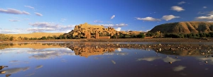 Ouarzazate Prints: Reflections of kasbah in river