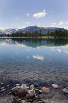 Reflections in Lake Beauvert, Jasper National Park, UNESCO World Heritage Site
