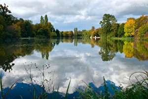 Schwetzingen Prints: Reflections on lake, Schwetzingen Palace gardens, Schwetzingen, Baden-Wurttemberg