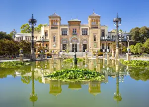 Reflections in the pool opposite the Museum of Popular Arts and Traditions, Seville