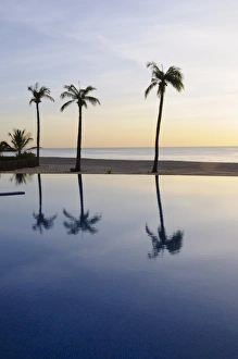 Images Dated 8th January 2009: Reflections in a swimmimg pool, Sine Saloum Delta, Senegal, West Africa, Africa