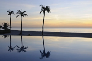 Images Dated 8th January 2009: Reflections in a swimmimg pool, Sine Saloum Delta, Senegal, West Africa, Africa