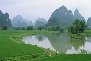 Guilin Prints: Reflections in water and the distinctive karst limestone landscape typical of the region south of Guilin