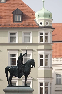 Horse Statue Prints: Regensburg, Bavaria, Germany, Europe