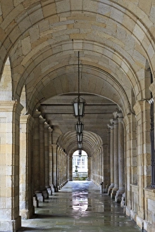 Stereotypically Spanish Prints: Regional Government Building in Old Town, Santiago de Compostela, Galicia, Spain, Europe