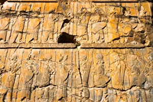 Typically Iranian Prints: Detail from relief of 100 soldiers on a door jamb of the Palace of 100 Columns, Persepolis