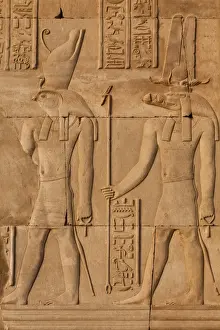 Aswan Prints: Relief carving in the ancient Egyptian Temple of Kom Ombo near Aswan