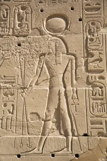 Mystery Prints: Relief of Deity, Karnak Temple Complex, UNESCO World Heritage Site, Luxor, Thebes, Egypt