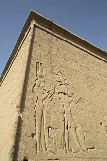 Inscription Prints: Relief depicting Cleopatra and Caesarion, Temple of Hathor, Dendera, Egypt, North Africa