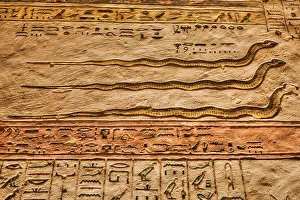 Snake Prints: Relief of Egyptian Snake God Nehebkau