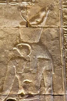 Antiquity Prints: Relief of the God Horus, Temple of Horus, Edfu, Egypt, North Africa, Africa
