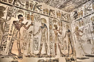Pharaoh Prints: Relief, Pharaoh and Deities, Temple of Khonsu, Karnak Temple Complex