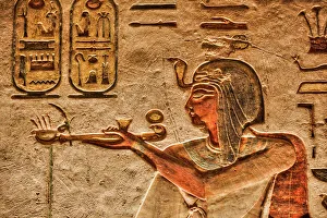 Ceremony Prints: Relief of Pharaoh, Tomb of Rameses III
