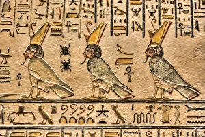 Pharaoh Prints: Relief of Pharaohs, Tomb of Ramses V and VI, KV9, Valley of the Kings