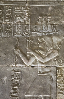 Temple Of Horus Prints: Relief of a Priest, Temple of Horus, Edfu, Egypt, North Africa, Africa
