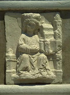 Relief Prints: A relief of St. Euphemia, a 14th century martyr, Rovinj, Croatia, Europe
