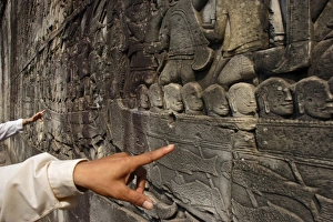 Finger Prints: Reliefs depicting daily life in the Angkorian empire, Bayon temple, Angkor